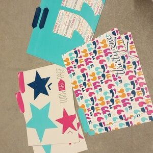 NEW.. Thirty-One 6 Colorful File Folders with Star and Quote Designs